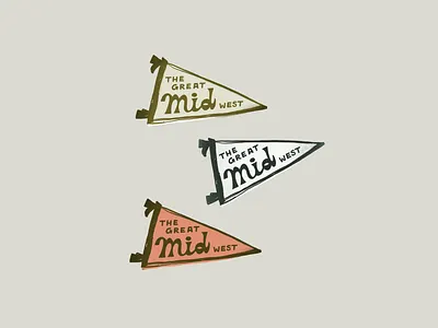 Midwest flags badges drawing flags illustration lettering midwest pennants pins the great midwest thedailymark vintage