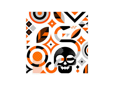 boo! autumn fall geometric ghost halloween leaf minimal pattern skull snake spooky trick or treat