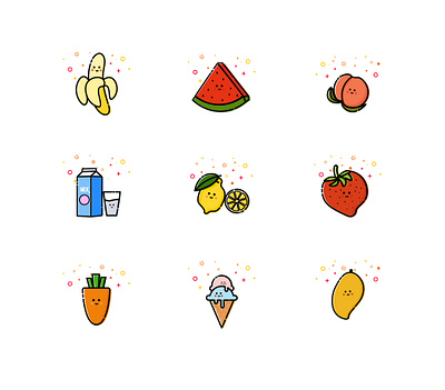 Fruits app icon illustration sketch ui