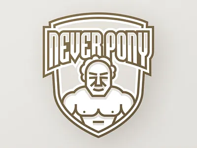Never Pony badge icon icons illustration vector