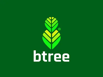 Btree Logo - Branding Practice agriculture app icon branding design design agency design studio design system farming flat green icon identity design illustration logo logo design plant symbol symbol icon symbols tree