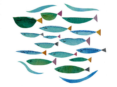 Fishy fishy design illustration painting photoshop watercolour