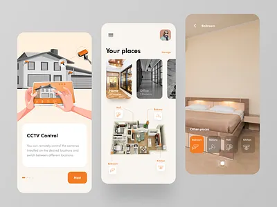 CCTV App app appdesign application camera cctv design home illustration ui ux vector