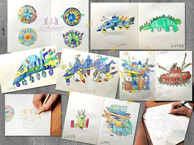 Painting Diary-2 art boat car childrens illustration color cute dinosaur fashion illustration funny happy illustration tank