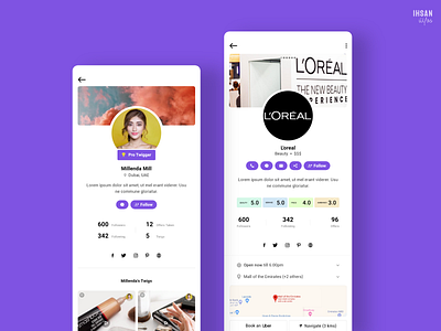 User & Business Profiles - TwigBig app design business page business profile company profile modern profile profile design profile page rating social social app ui uidesign ux