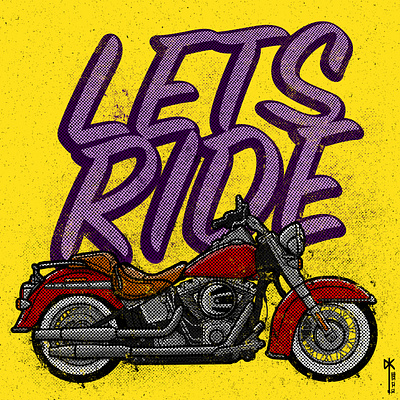 Harley Softail Illustration (personal) illustration photoshop wacom