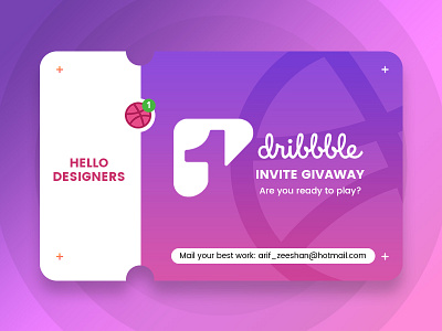 Dribbble Invite card creative creative agency design designer designer portfolio dribbble dribbble best shot invitation invite design pixelzeesh