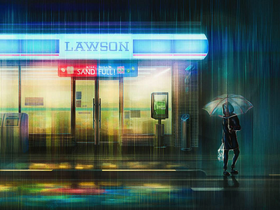 Typhoon season, Japan. adobe digital illustrations illustrations