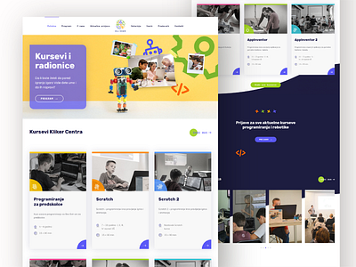 Kliker IT Center for Kids branding moye moyedesign ui design ux design website builder website design