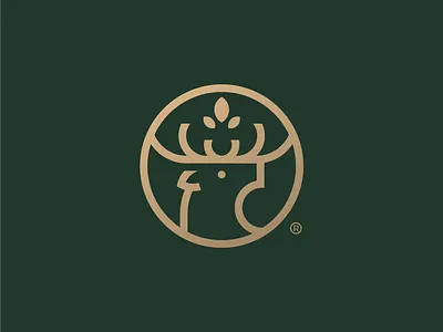 Unused Deer Concept brand branding deer deer logo design icon leaf logo mark print unused