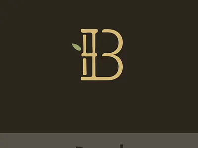 boonique logo bamboo bike leaf lettermark logo monogram