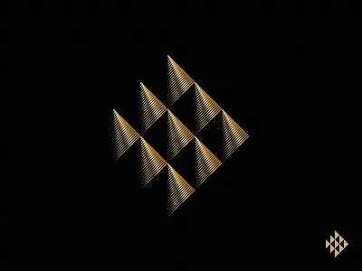 fish branding design fish fish logo geometry golden illustration logo triangle