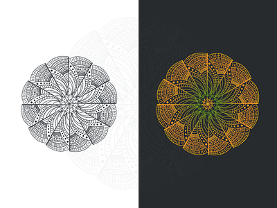 Mandala with Nature Element art background circle decoration decorative drawing element ethnic floral flower graphic illustration inkscape mandala meditation ornament ornamental pattern tattoo vintage