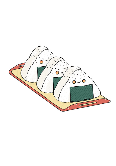 Onigiri art design flat food icon illustration japanese line minimal onigiri ui vector