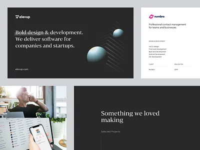 elevup - Pitch Deck brand brand identity branding design company deck pitch pitchdeck presentation product profile slide typography