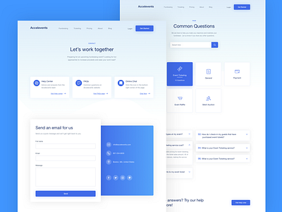 Accelevents - Faqs & Contact contact design faqs flat product design ui uidesign uidesing user experience userinterface ux uxdesign uxdesigns web webdesign website