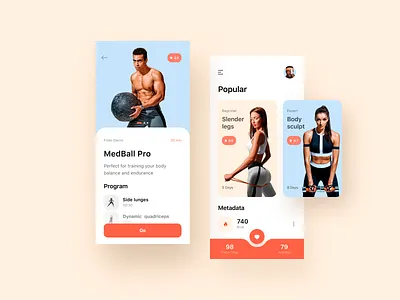 Fitness App UI Concept app design calories clean clean ui colourful concept design exercises fitness gym app heart rate interface mobile app ui ux workout