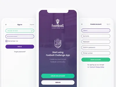 Football Challenge App ball design football football app icon illustration ios logo mobile soccer ui ux