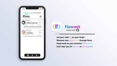 Flowmit App prototype design design github gradient mobile mobile app design