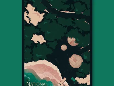 The National Poster adobe illustrator band art band poster buildings design digital art forest illustration nature illustration overview scenery the national vector vector illustration