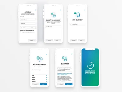 profile completeness activities decathlon design form mobile profile smartphone sport step by step ui ux website