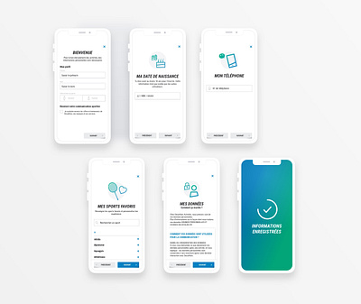 profile completeness activities decathlon design form mobile profile smartphone sport step by step ui ux website