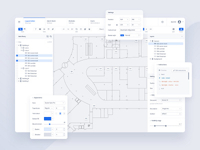 Modern PSIM Redesign – The Editor building dashboard data tree map product design product designer psim security settings ui ux uxui web app