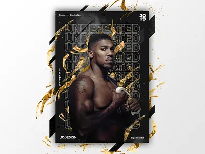 Undefeated (until now of course) black boxing clean design concept design gold poster poster design type typedesign typeface