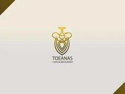 Toeanas Logo -Hooka Logo app cafe cafe logo design digital food gold hooka illustrator logo resturant screen toeanas