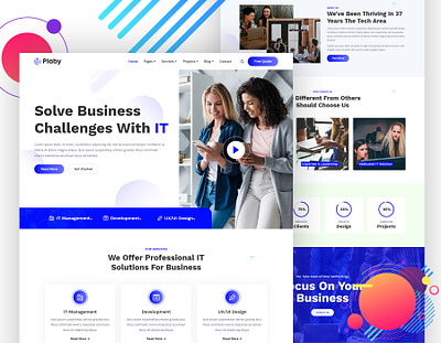 Plaby - IT Startup WordPress Theme agency business corporate creative design it it startup startup startups web design webdesign website website design