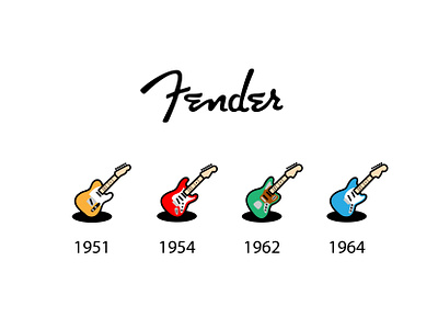 Fender icons fender gitar icon illustrator jaguar logo mustang stratocaster telecaster vector