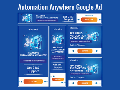 Automation Anywhere Google Responsive Ad advertisement branding e learning graphic design