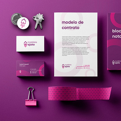 Imobiliária ajato - visual identity branding broker businesscard design icon jet logo real estate stationery