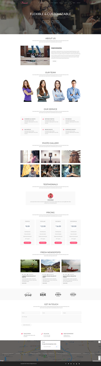Monali - Business, Agency, Corporate WordPress Theme landing page wordpress theme onepage wordpress theme wordpress theme