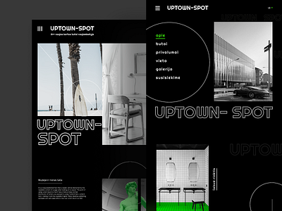 Uptown spot- Design summer camp project blackandwhite design flat design flats flatstudio hipster holiday house menu bar michelangelo real estate ui uidesign urban urban art urban design ux webdesign website website design