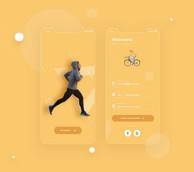 Health app screens best clean creative health photography running man shot ui design ui ux designer ui ux user uidesign uiux yellow