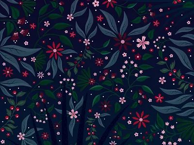 Winter flowers adobe allover christmas christmasparty creation design digitalart drawing flat design flowers flowers illustration illustration illustrator nature party pattern pattern design wallpaper wallpaper design winter