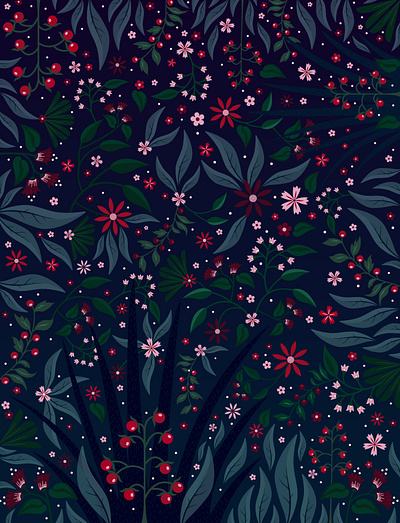 Winter flowers adobe allover christmas christmasparty creation design digitalart drawing flat design flowers flowers illustration illustration illustrator nature party pattern pattern design wallpaper wallpaper design winter