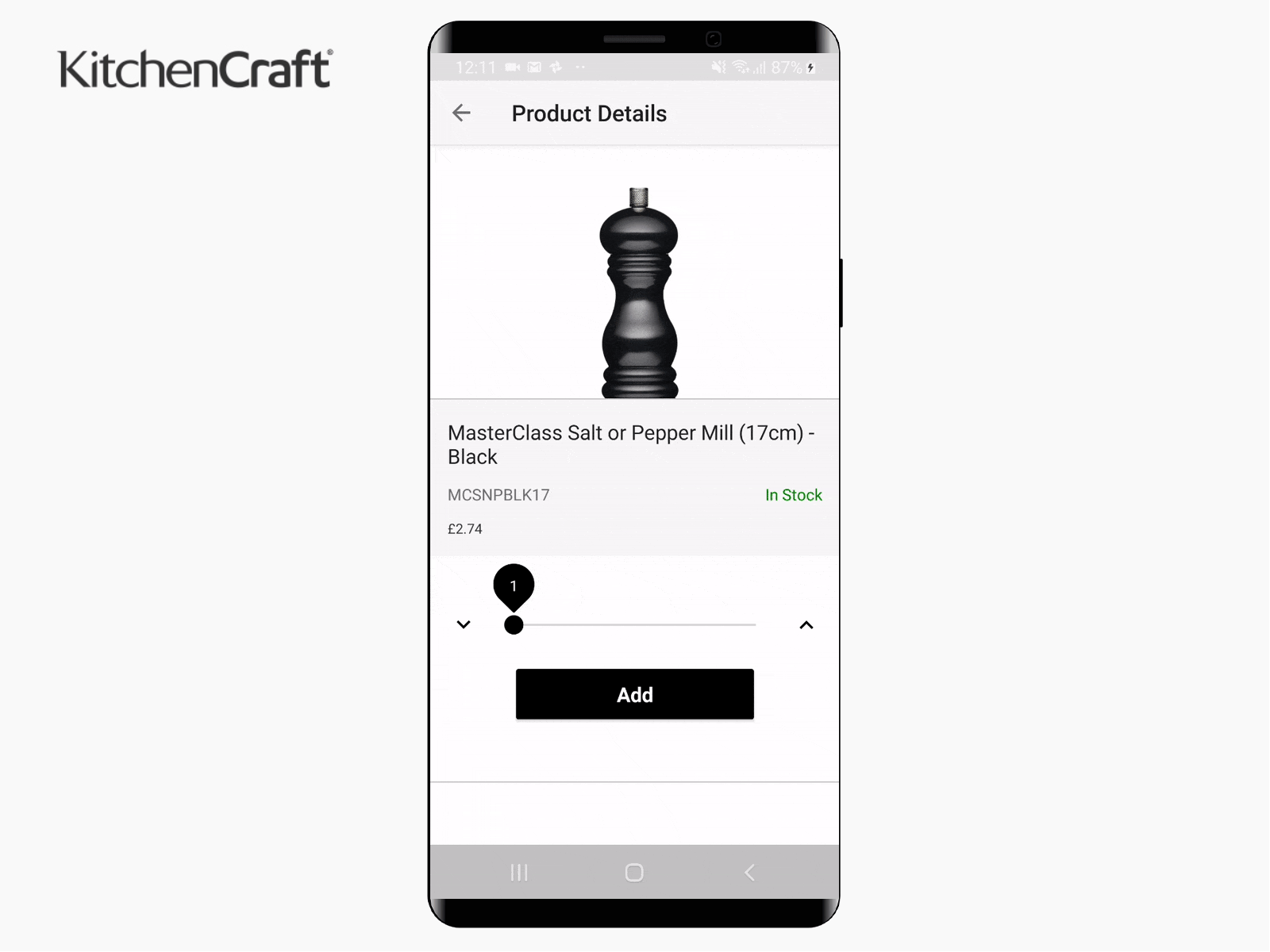KitchenCraft: Android Quantity Slider android android app android app design android design app design brighton brighton based design digital design mobile app design mobile design ui ui design uk ux ux design uxui
