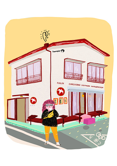 one of my fave coffee shop in Tokyo cafe coffee illustration people