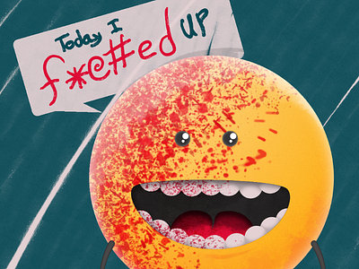 Could've been worse affinity blood designer illustration smiley splatter texture vector