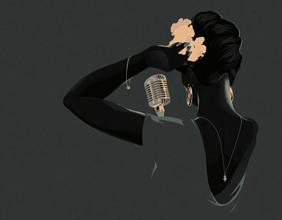 Lady Day art print bebop billie holiday drawing illustration jazz lady music portrait