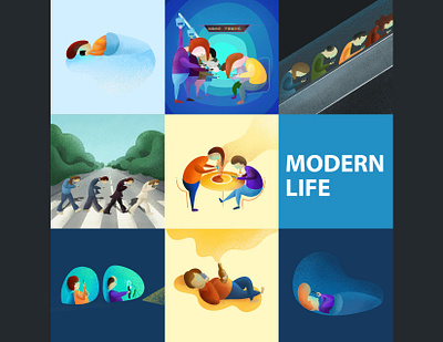 modern life cellphone character digital graphic design illustration iphone life lifestyle society storyboard subway vector