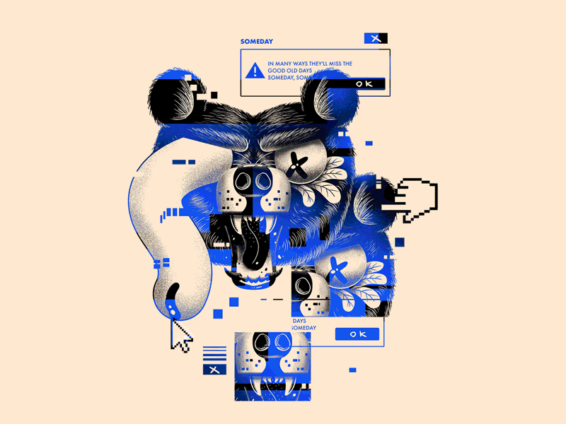 Bear Glitch bear character error gif glitch illustration loop ui windows