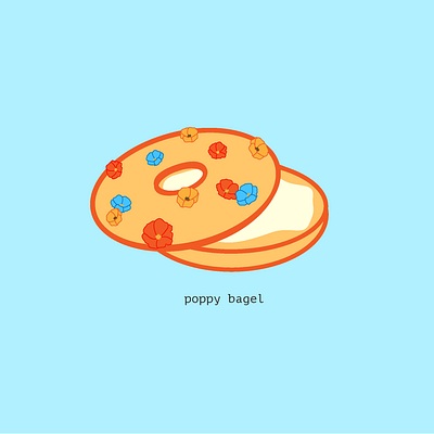 Poppy Bagel floral illustration poppy