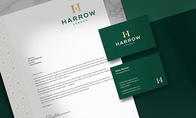 Harrow Menswear branding gold foil h letter h logo identity logo logo design london luxury luxury brand luxury branding luxury design luxury logo menswear premium suit tailor