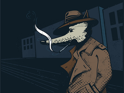 Coat Inktober 2019 coat detective dog illustration inktober inktober2019 inspector vector