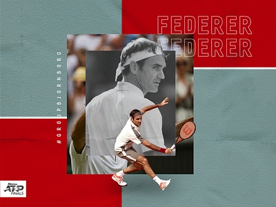 Roger Federer Nitto ATP Finals collage color constructivism design illustration layout tennis