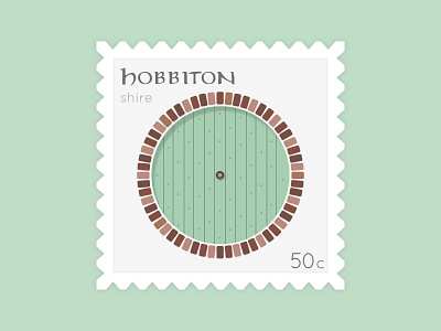 Take Me To Hobbiton daily ui design dribbbleweeklywarmup graphic design illustrated design illustration postage postage stamp simple stamp stamp design vector