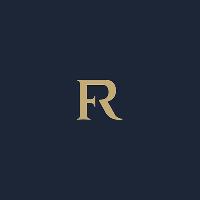 FR Monogram blue branding design gold icon illustration logo luxury monogram serif typography